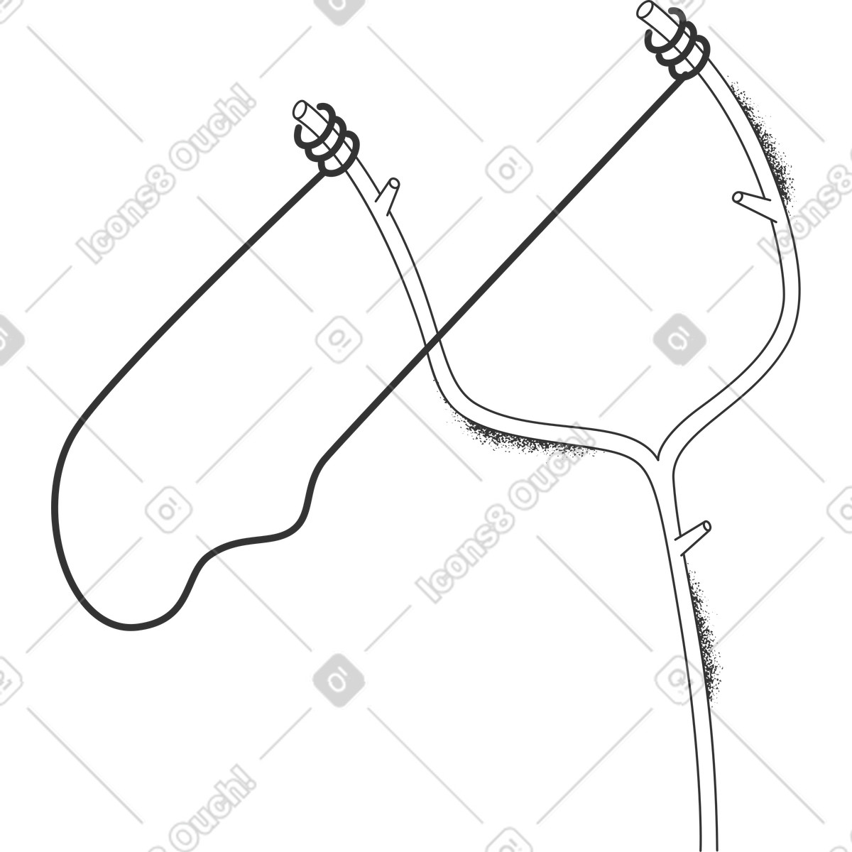 Catapult illustration in Crayon style download in PNG, SVG