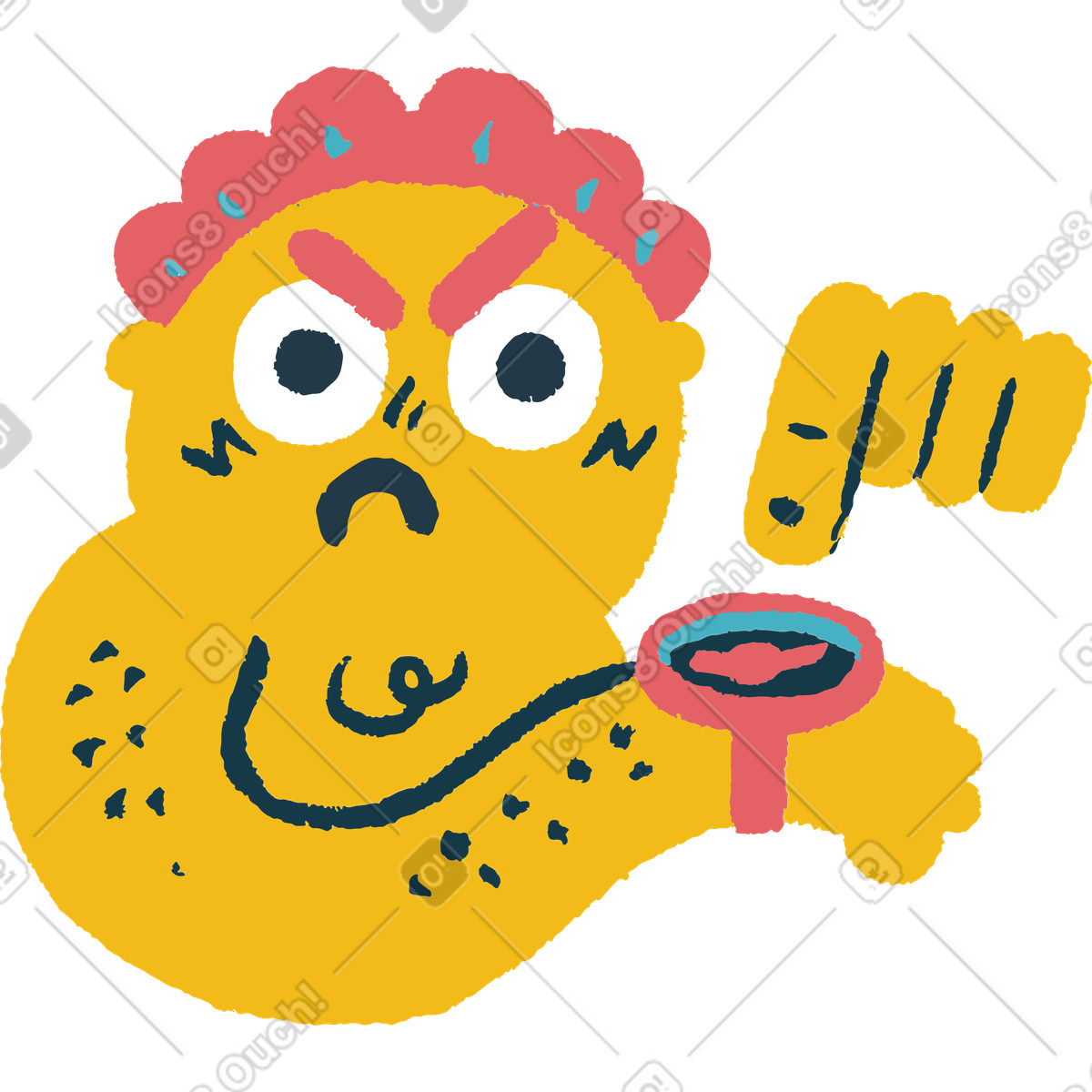下载 Flamenco 风格的 指着手表 插画，支持 PNG、SVG 格式