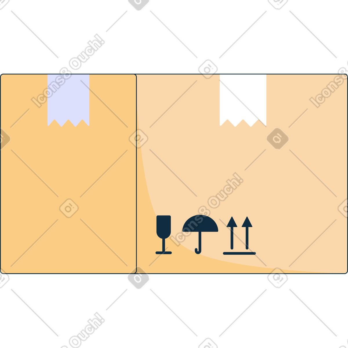 Box mit wasserzeichen animierte Illustration im Bubble gum-Stil als Download in GIF, Lottie (JSON), AE