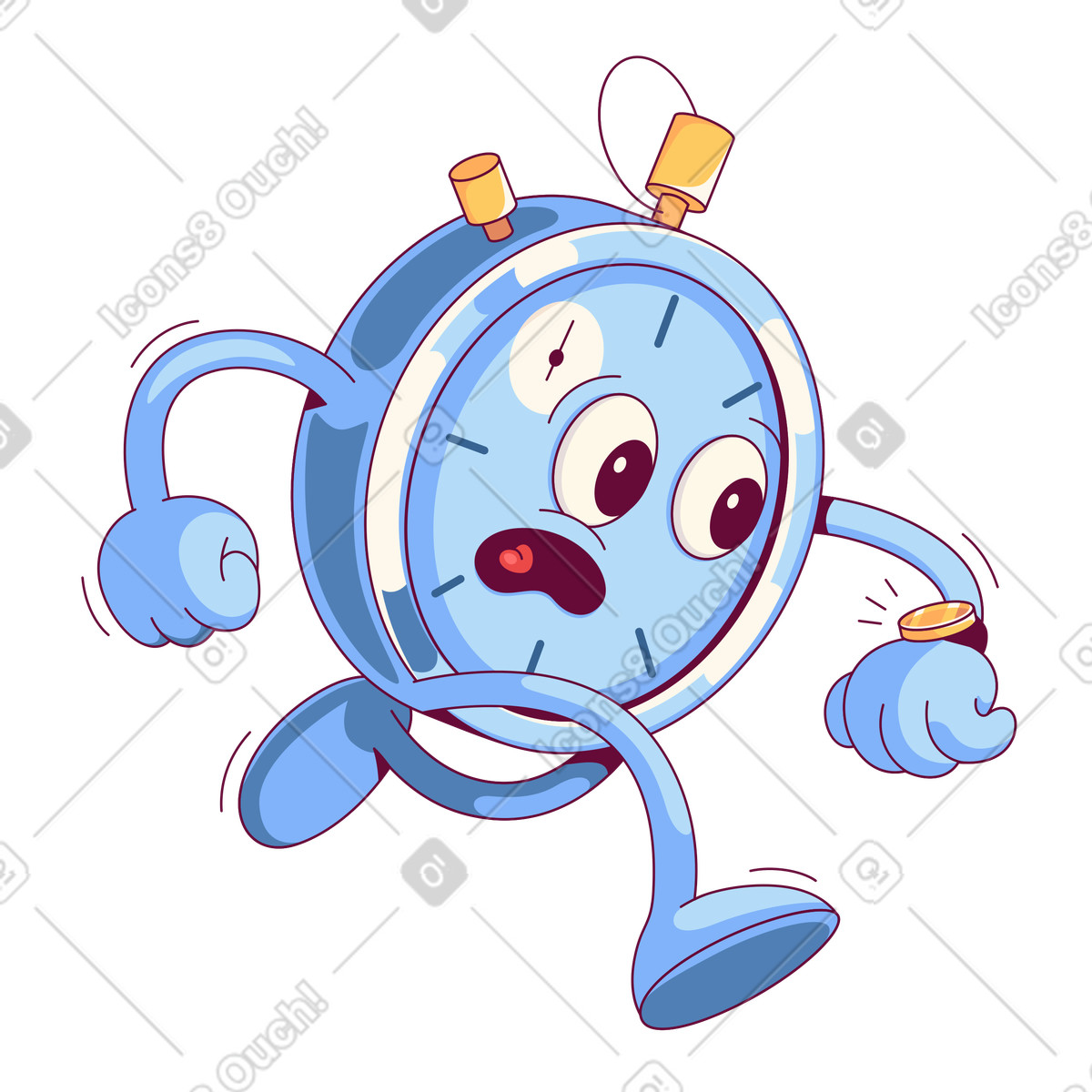 Timer runs and looks at the wristwatch illustration in Handy style download in PNG, SVG