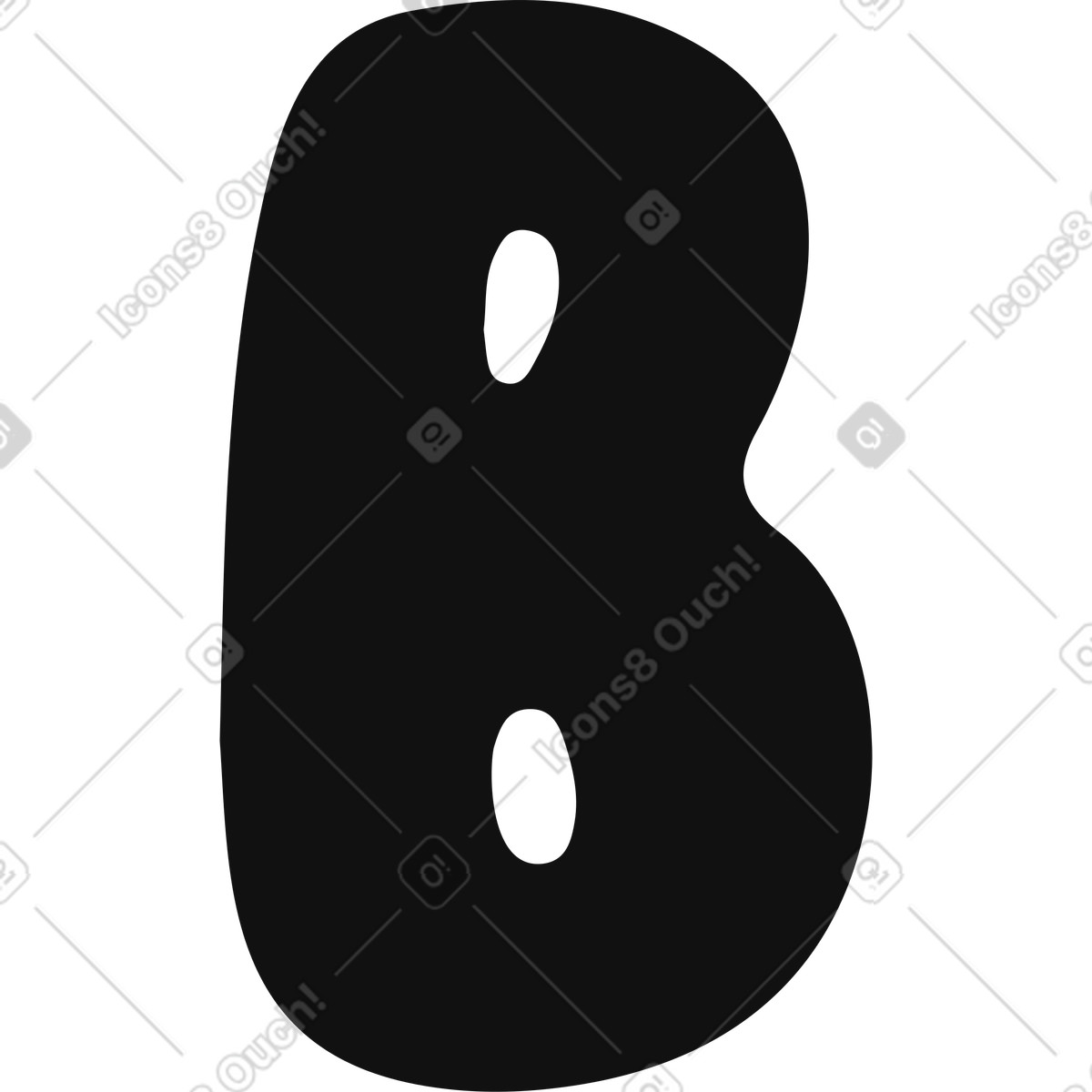 Ilustración Letra b en estilo Journal a descargar en PNG y SVG