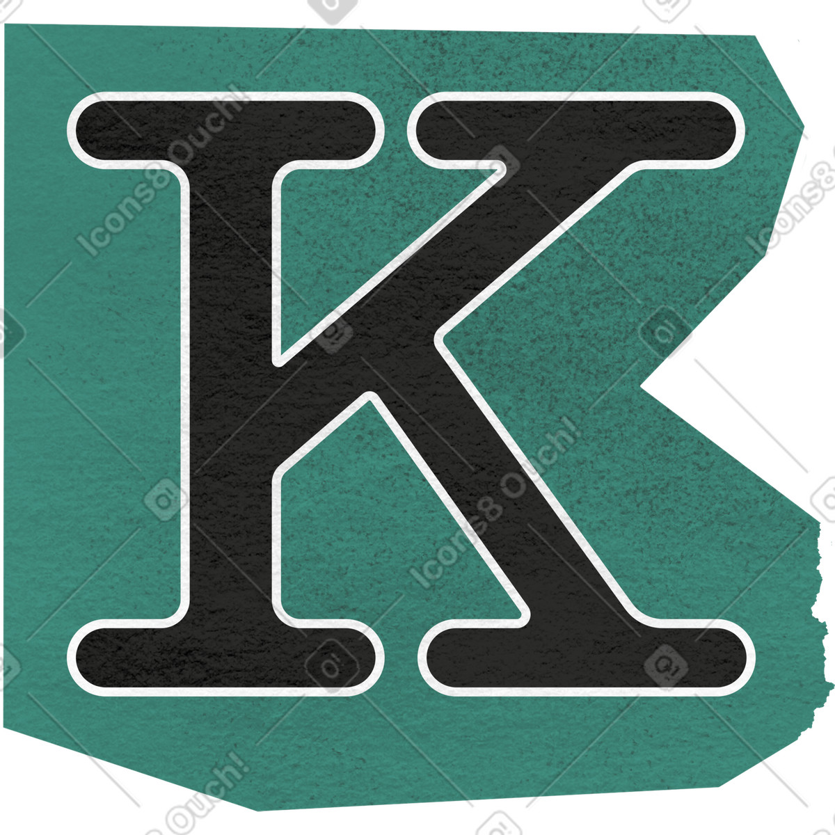 Ilustración Collage capital letter k en estilo Paper Cut a descargar en PNG y SVG