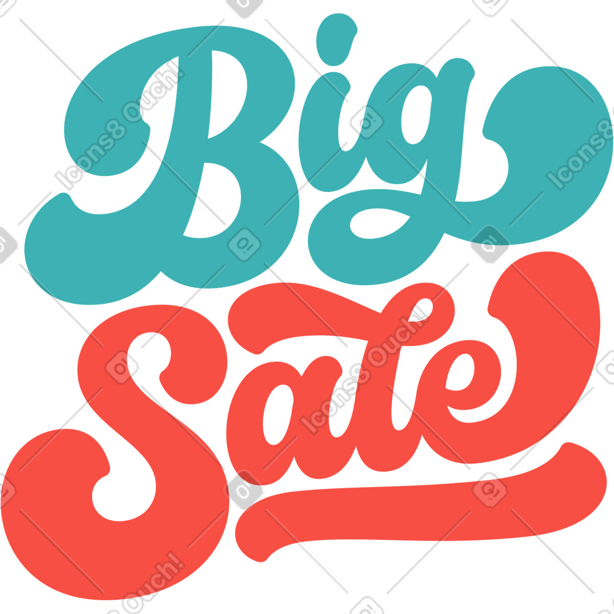 Illustration Lettrage grande vente dans le style Sammy à télécharger aux formats PNG, SVG