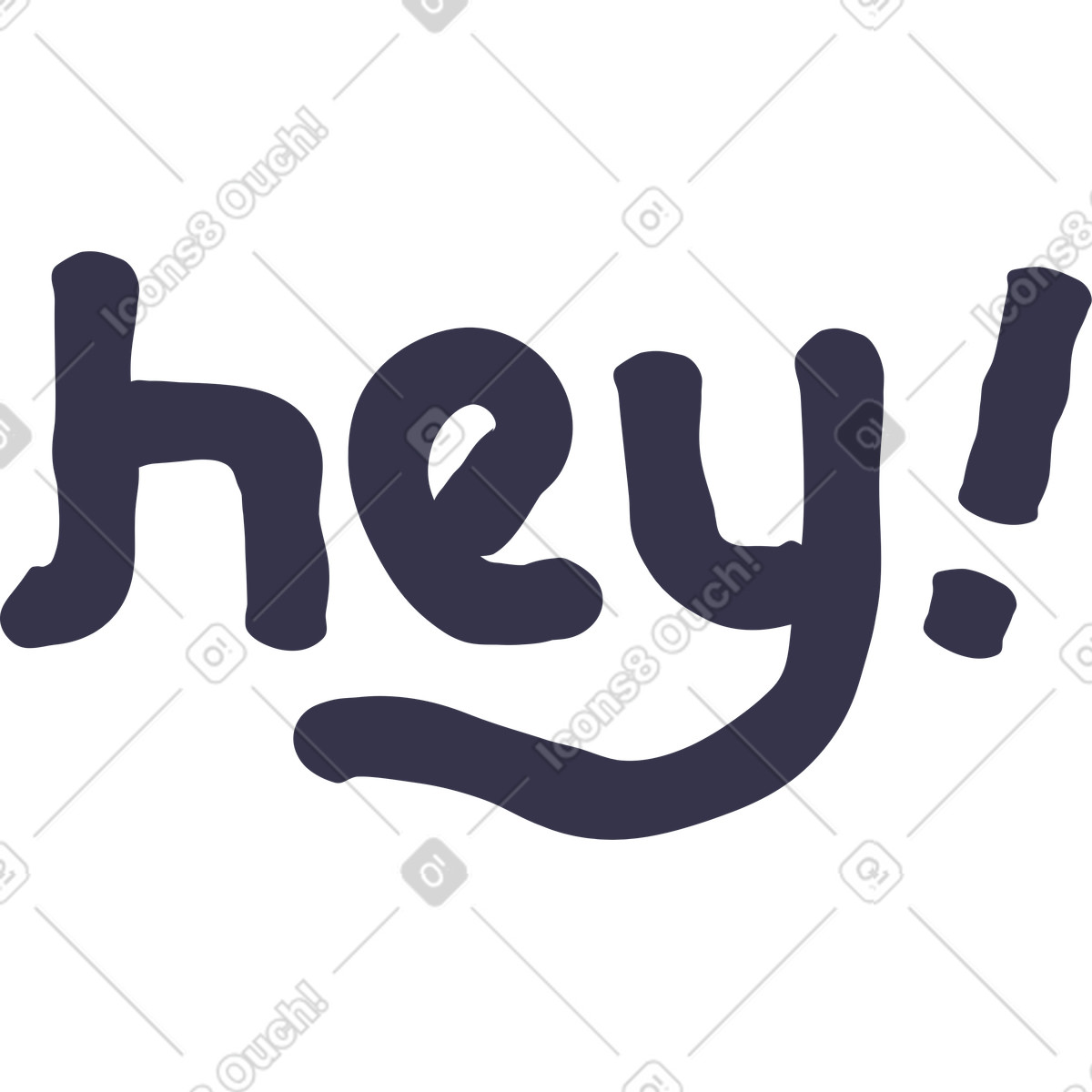 Hey illustrazione in stile Stripy scarica in PNG, SVG