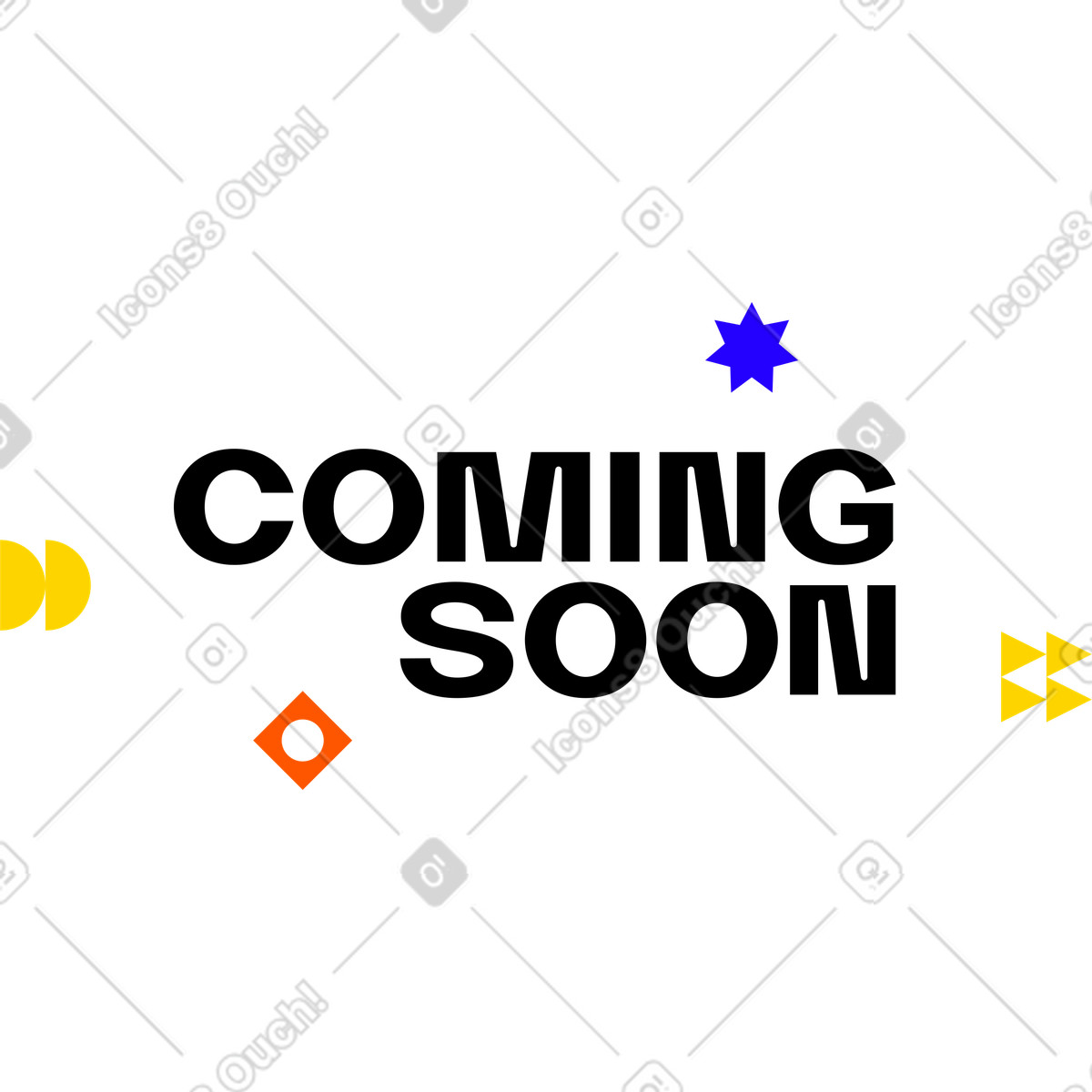 Text coming soon animated illustration in Framework style download in GIF, Lottie (JSON), AE