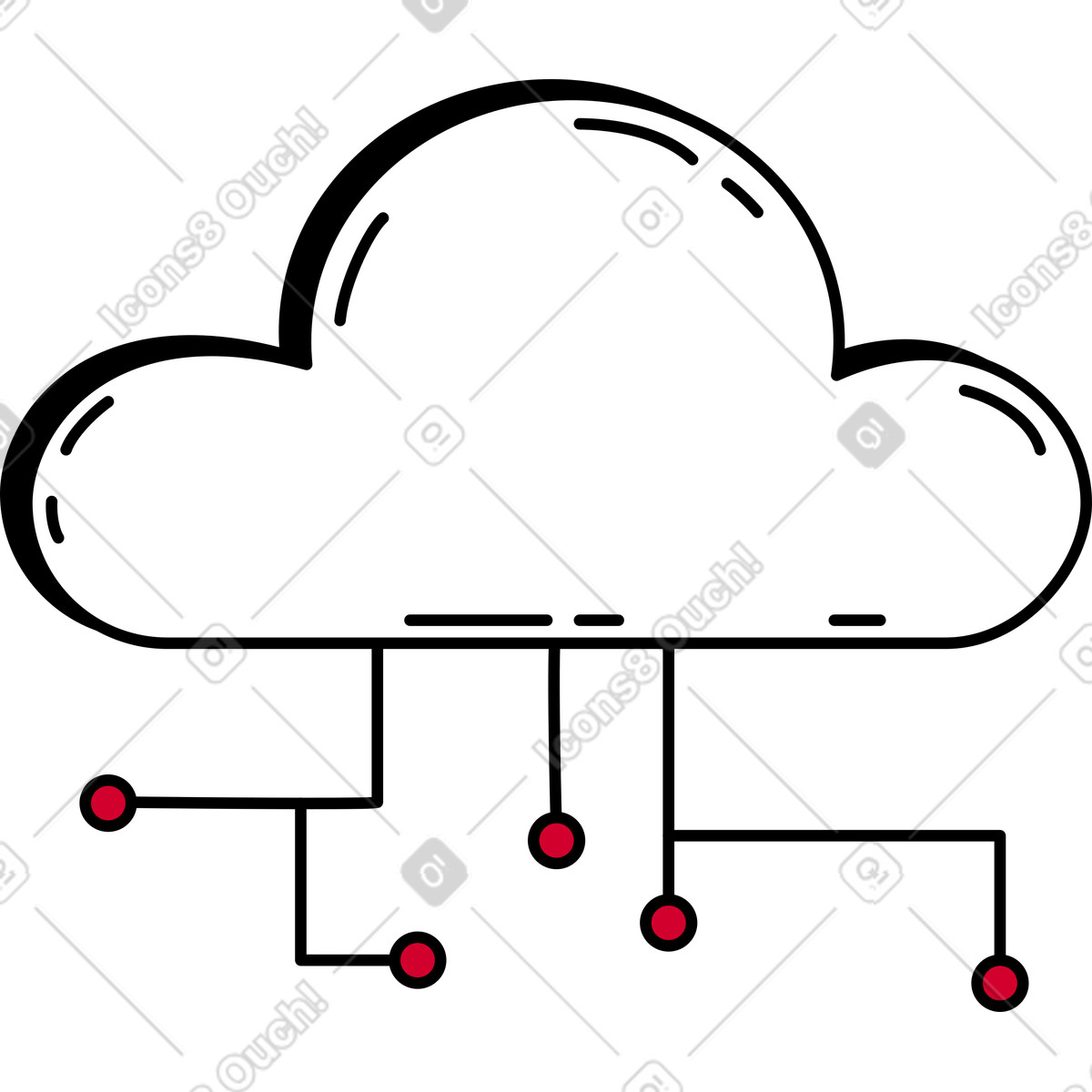 Cloud technologies illustration in Ruby style download in PNG, SVG