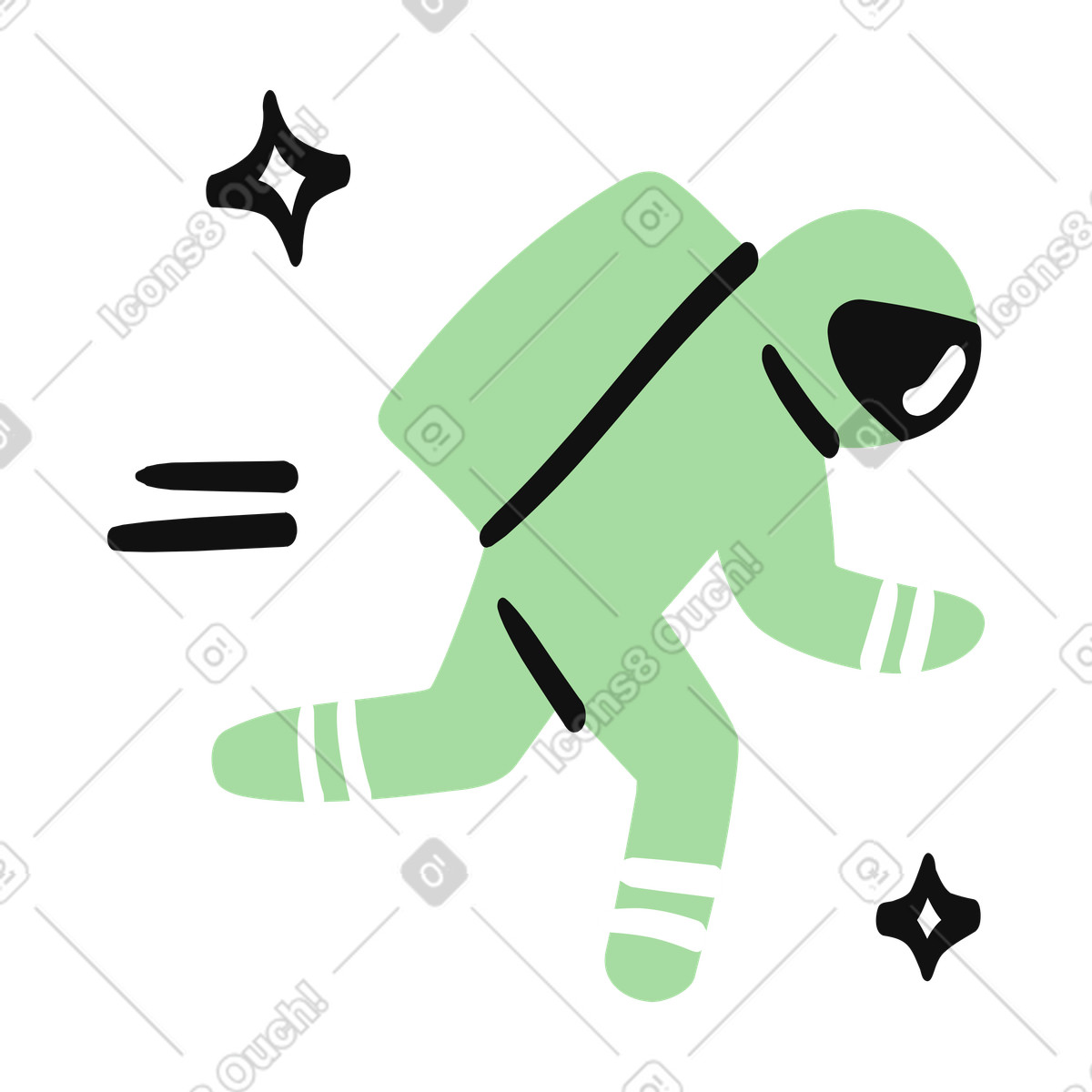 Organic 스타일의 Astronaut floating with jetpack and stars in outer space 일러스트레이션 PNG, SVG 다운로드