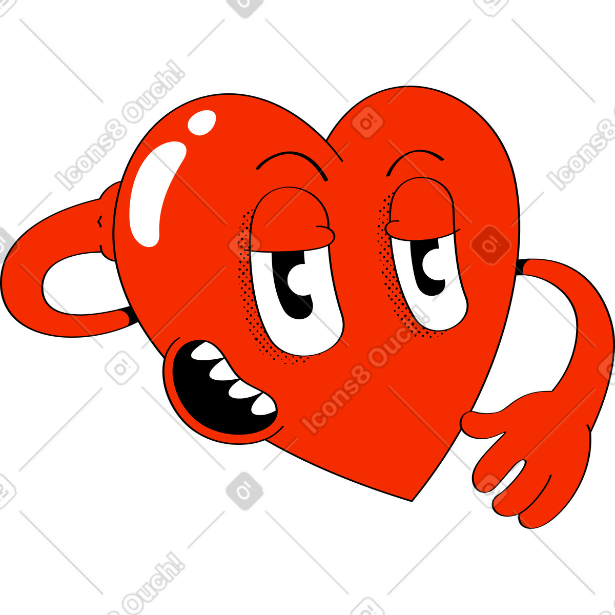 Ilustração de Red living heart em no estilo Looney para baixar em PNG, SVG