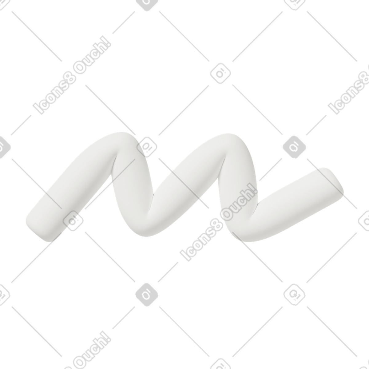 Dicke zickzacklinie-Illustration im 3D Casual life-Stil als Download in PNG, SVG