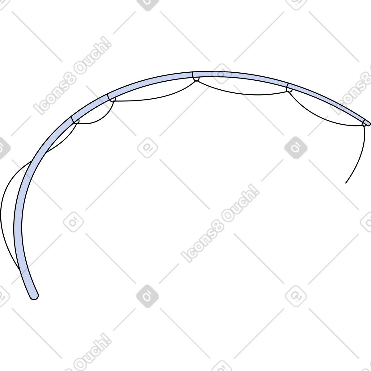 Bloom スタイルの 釣り竿 のイラストをPNG、SVG形式でダウンロード
