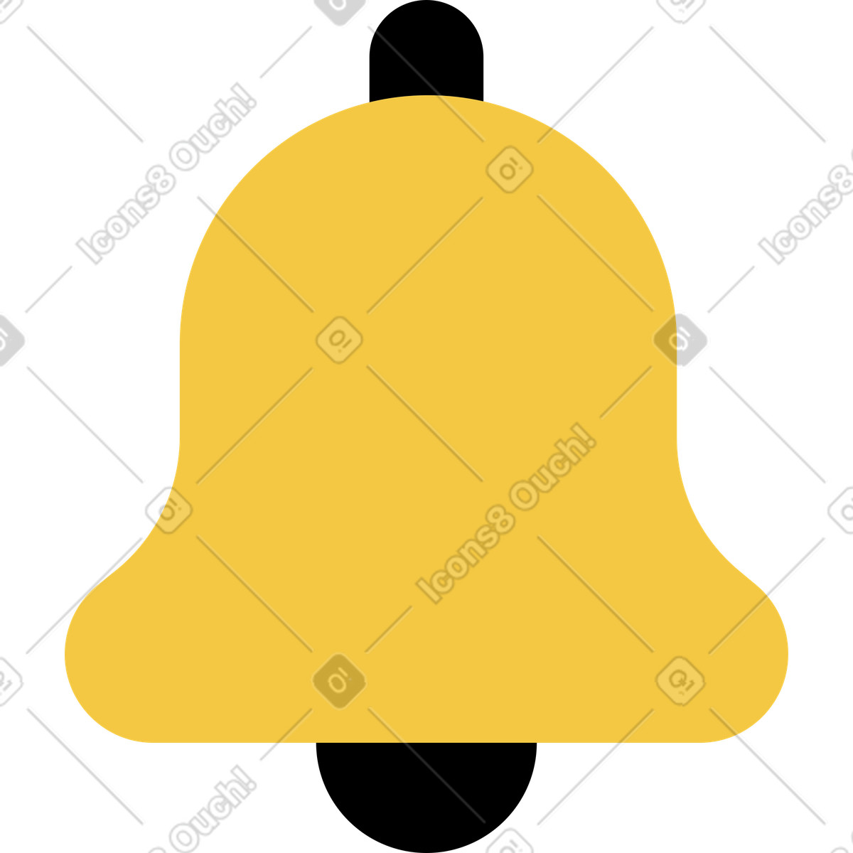 Ilustración Campana amarilla en estilo Flat a descargar en PNG y SVG