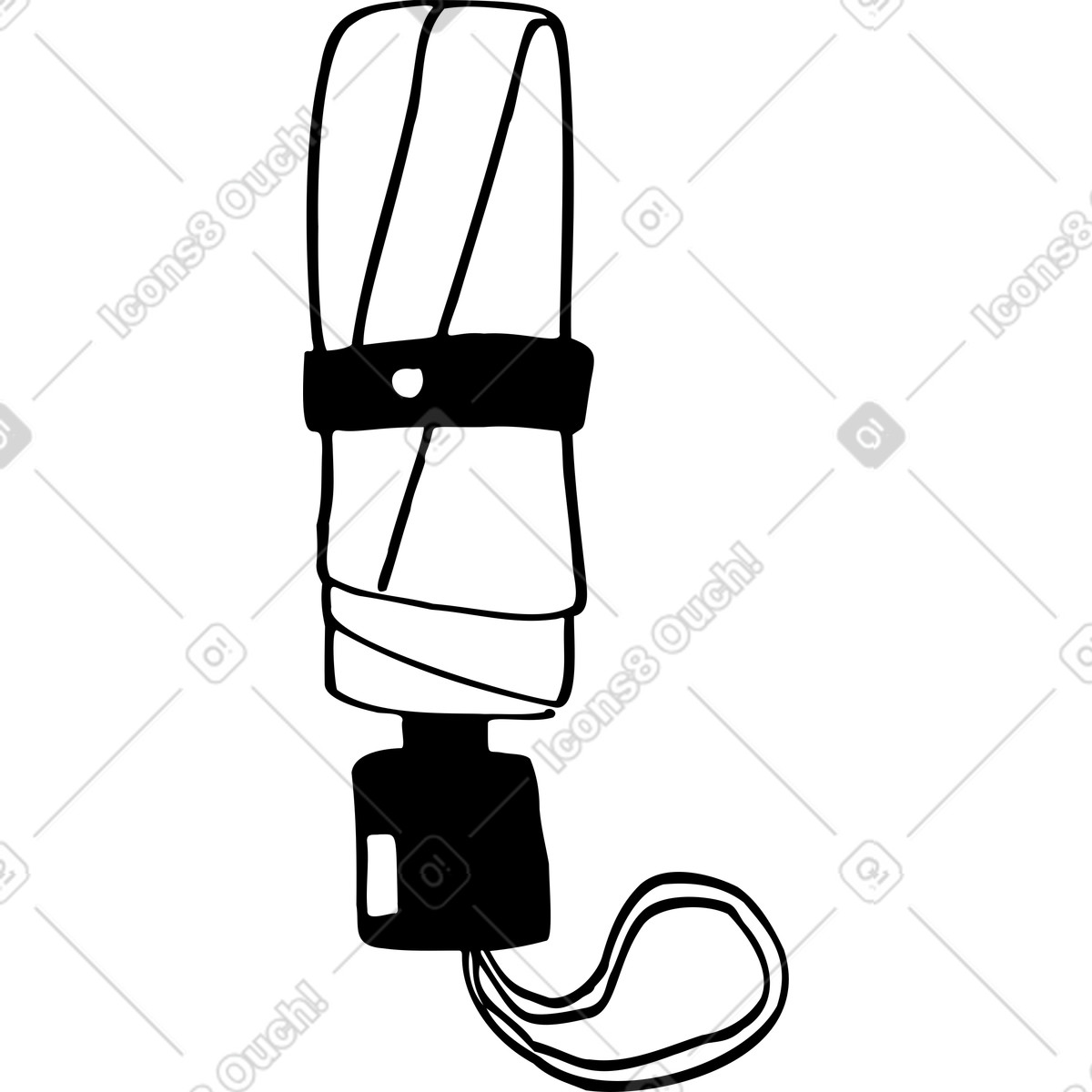 Geschlossener mechanischer regenschirm-Illustration im Marks-Stil als Download in PNG, SVG