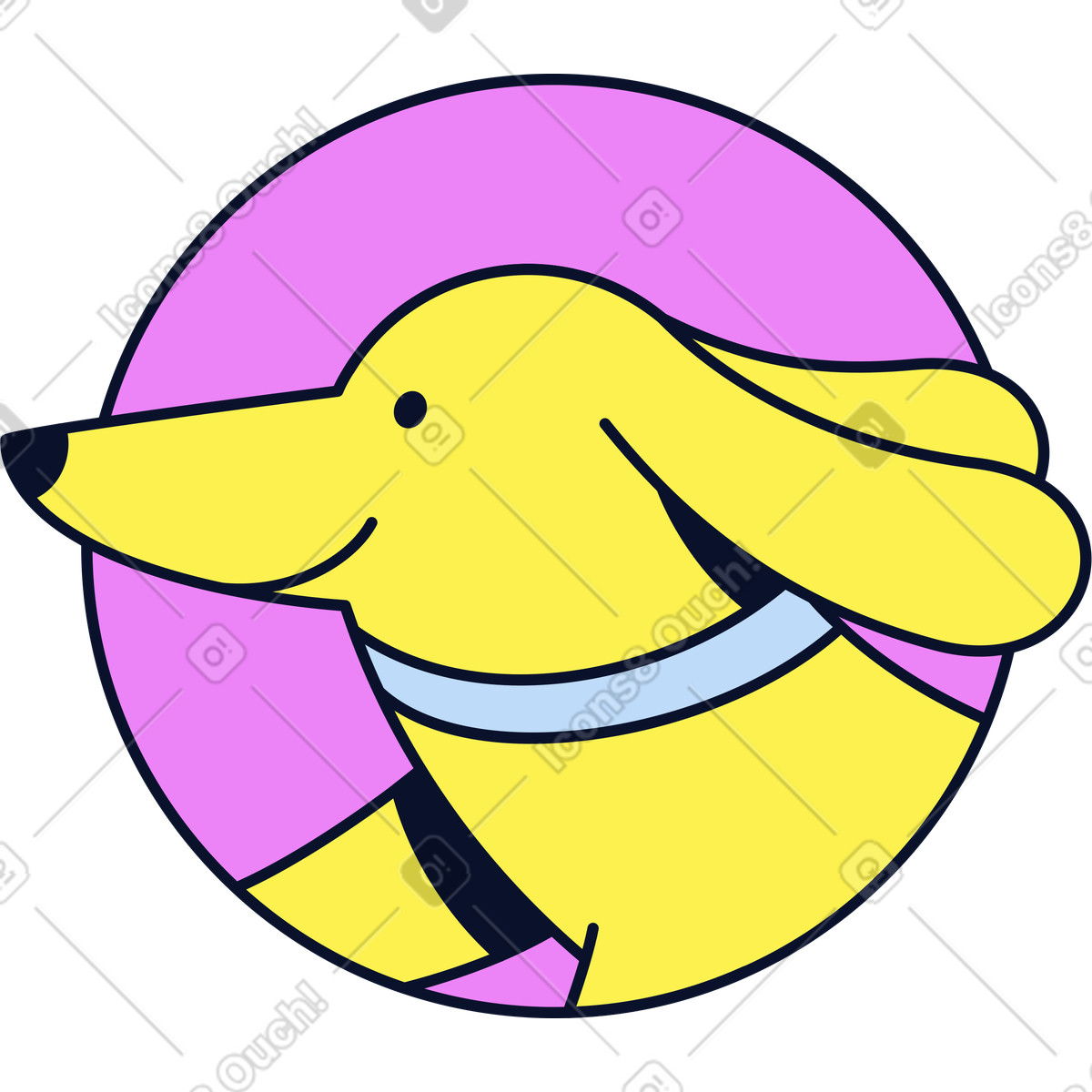 Dog avatar illustration in Flexy style download in PNG, SVG