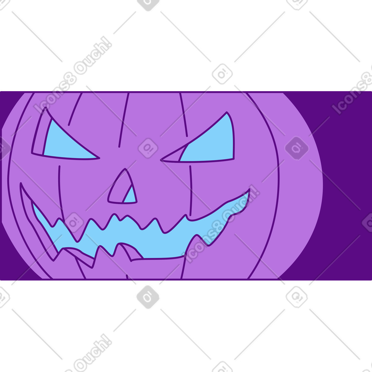 Ilustración Marco con calabaza de halloween en estilo Storyline a descargar en PNG y SVG