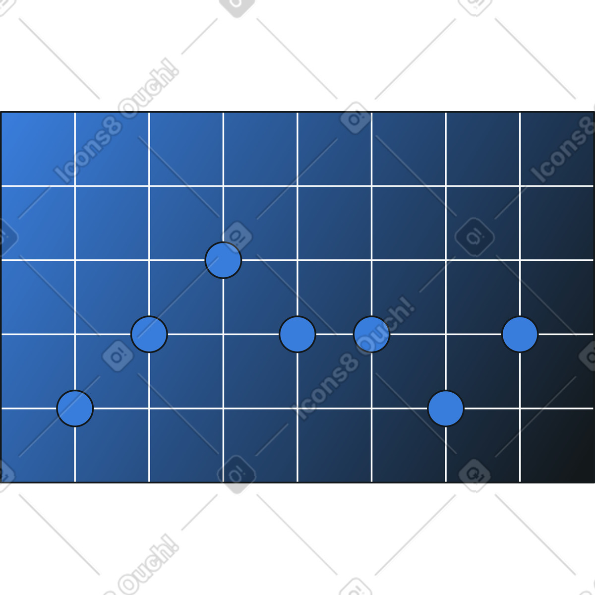 Graph on grid illustration in PNG, SVG