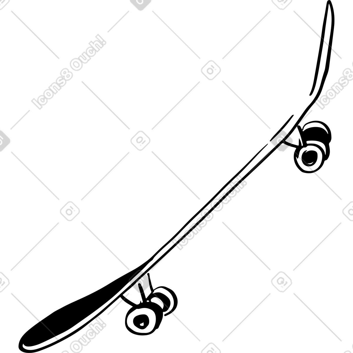 Ilustração de Skate em no estilo Line para baixar em PNG, SVG