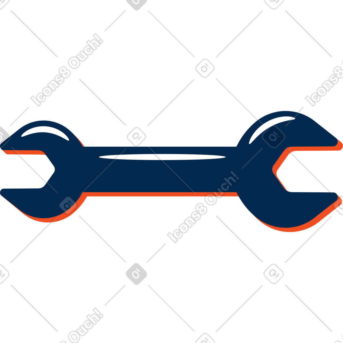 Flame スタイルの Wrench のイラストをPNG、SVG形式でダウンロード