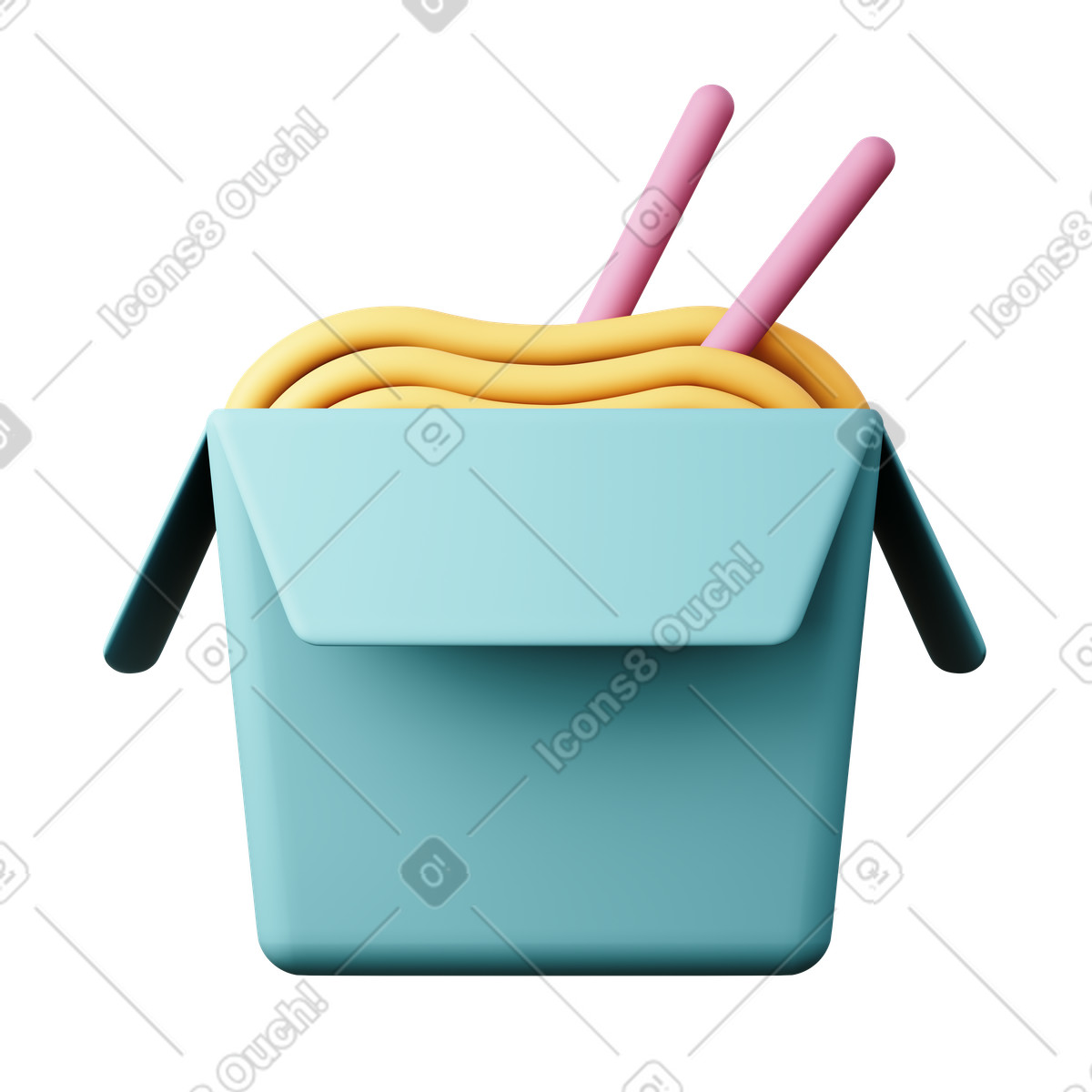 Ilustración Fideos chinos en estilo 3D Sugary a descargar en PNG y SVG