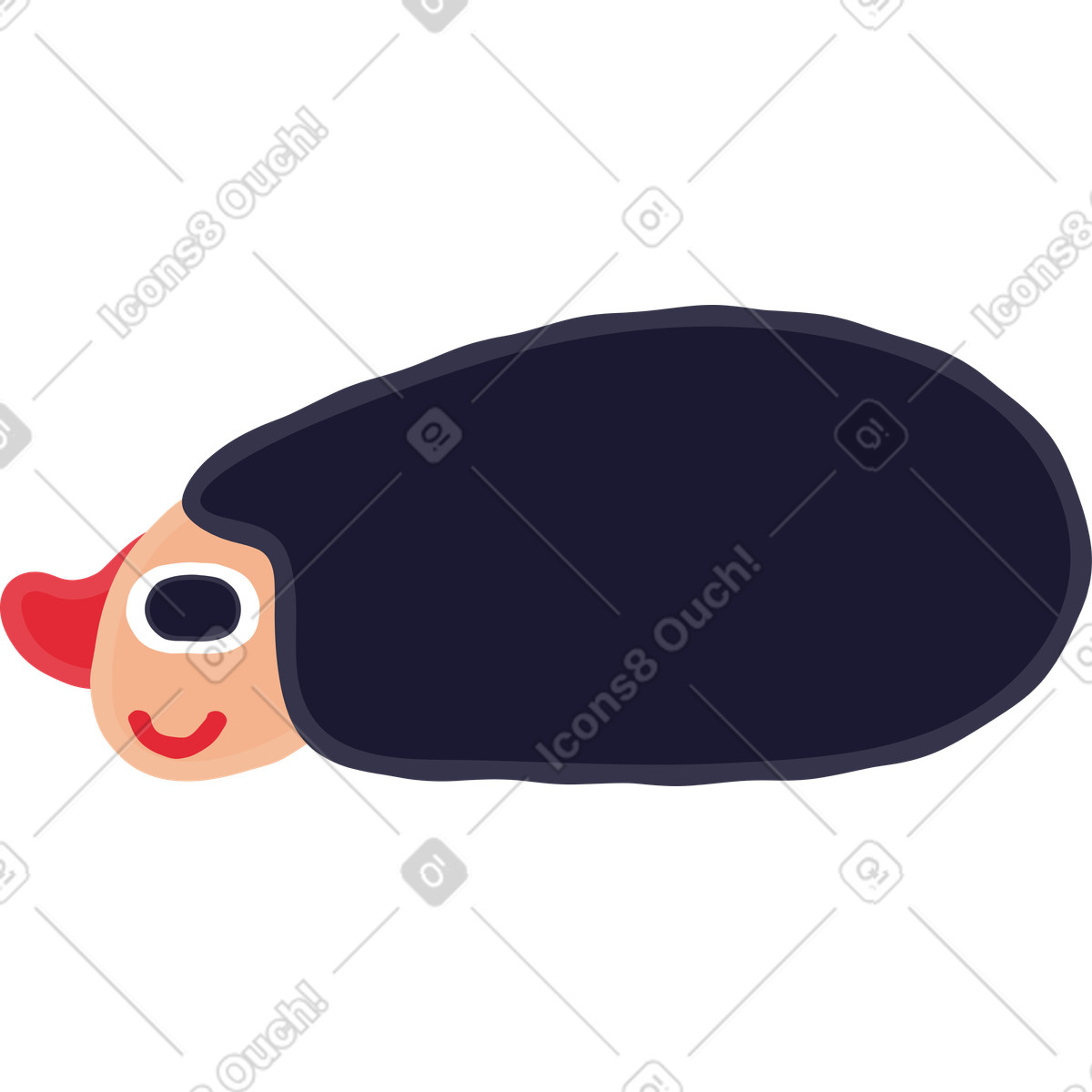 Head illustration in Stripy style download in PNG, SVG