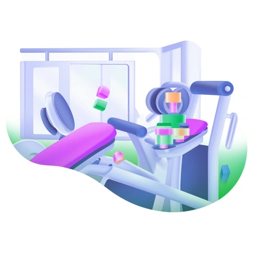 A close-up view of a leg extension machine in a modern gym setting. The machine features a padded seat with a sleek design in a pastel color. The weights are clearly visible on the machine, showcasing a variety of weights stacked neatly. The background includes hints of gym equipment and soft, ambient lighting that creates a well-lit atmosphere. The focus is on the leg extension mechanism, emphasizing the ergonomic design and functionality of the machine.