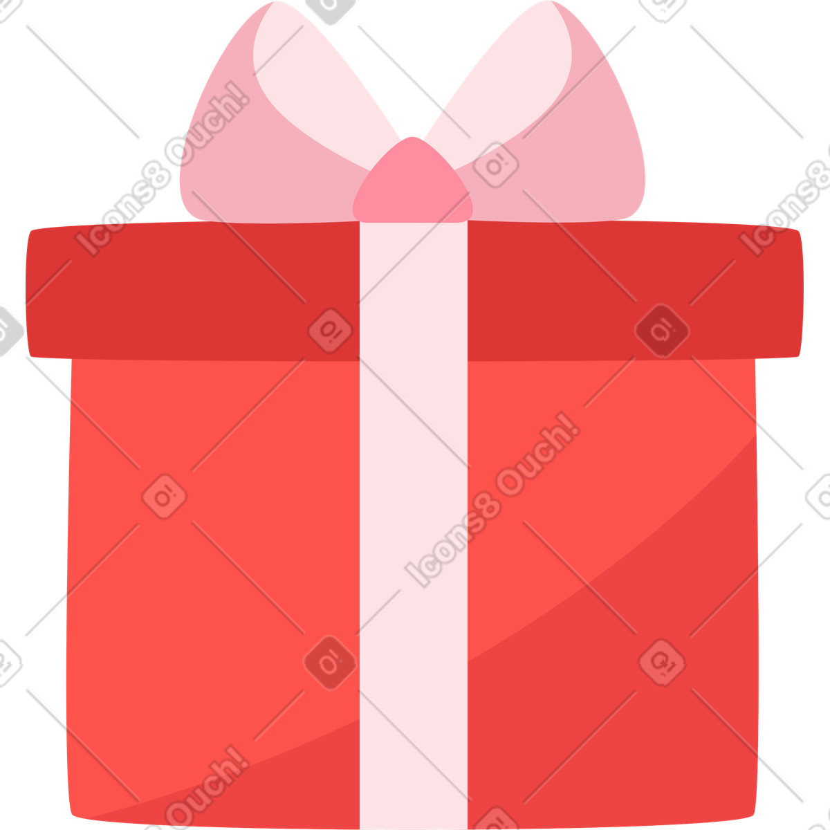 下载 Lagom 风格的 带蝴蝶结的红色礼物 插画，支持 PNG、SVG 格式