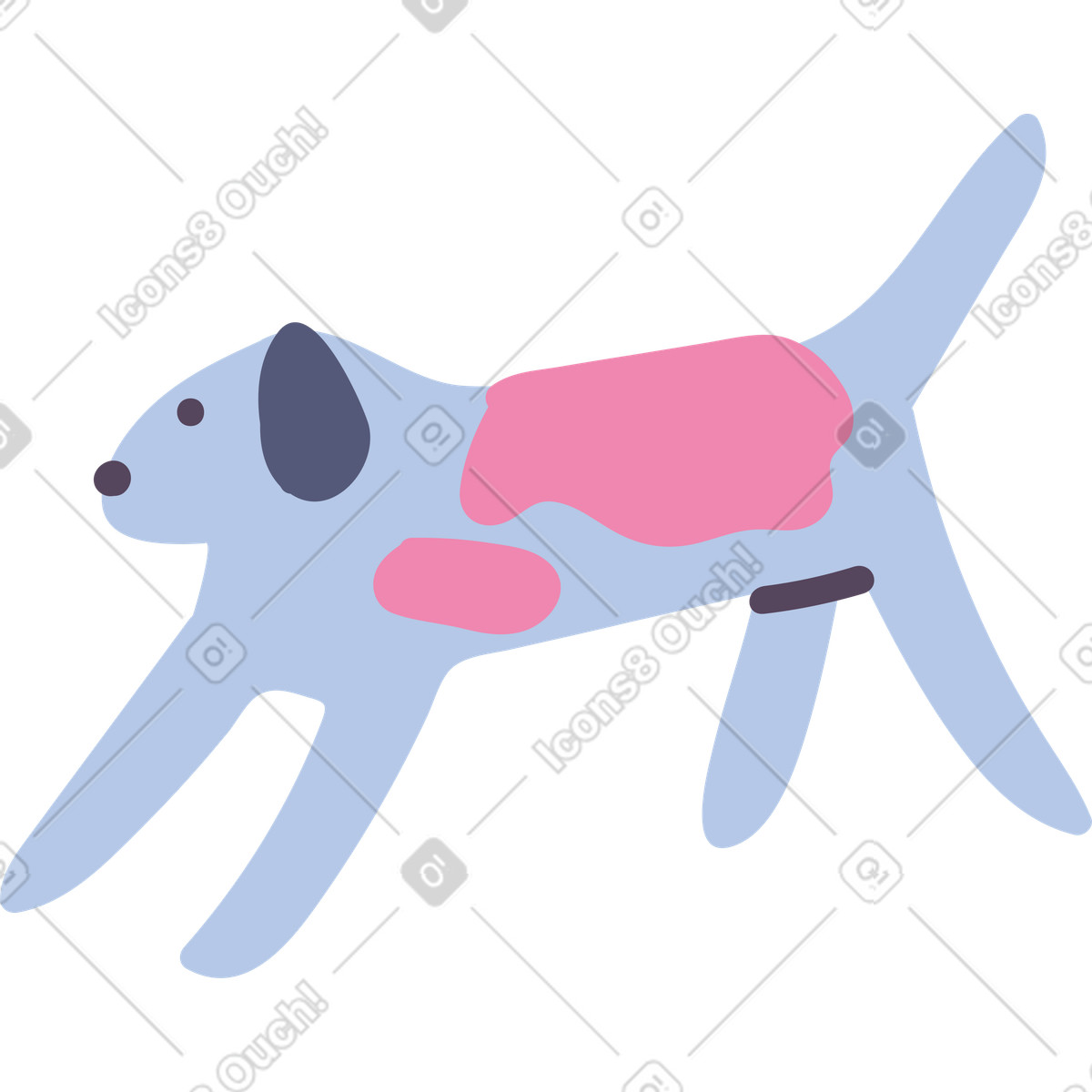 Ilustración Perro en estilo Pluto a descargar en PNG y SVG