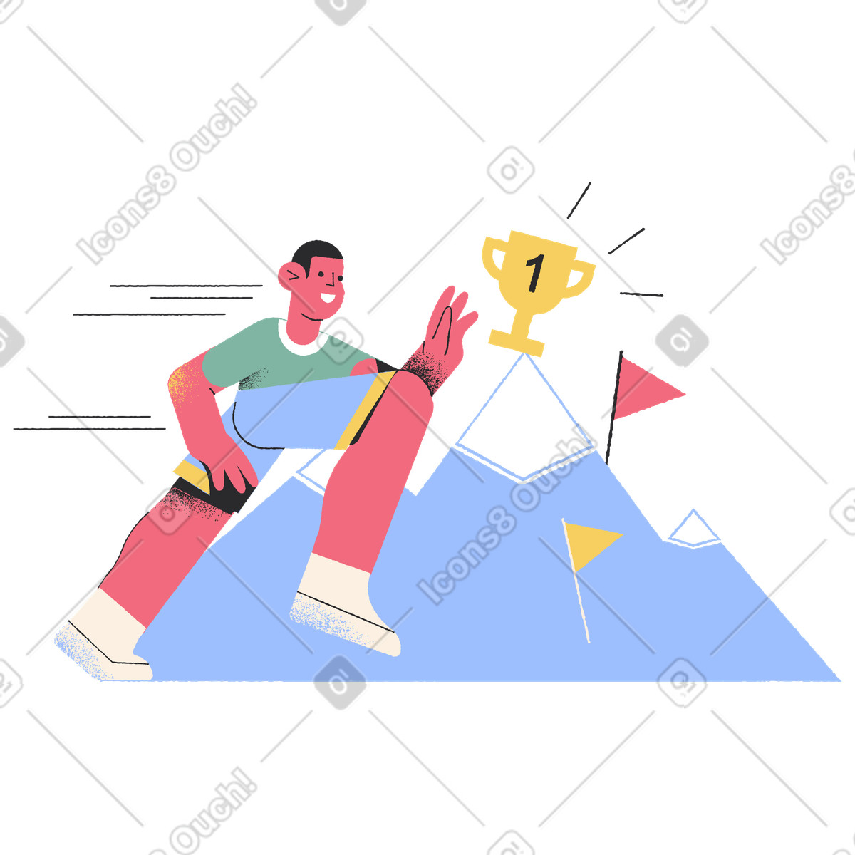 Rennender wettbewerb-Illustration im Pablo-Stil als Download in PNG, SVG