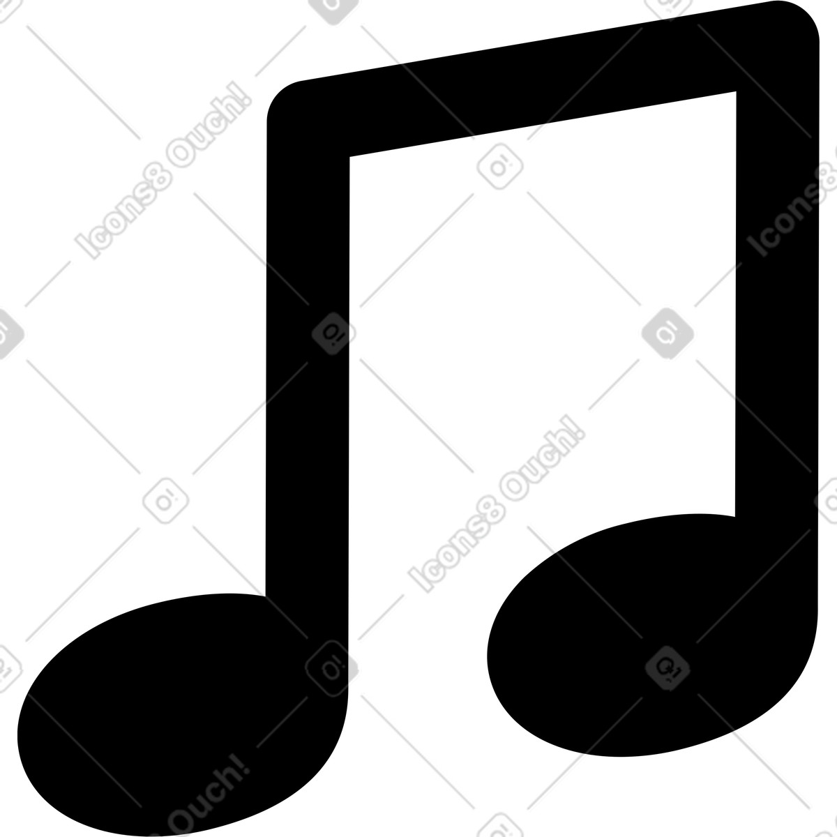 Ilustración Nota musical en estilo Transistor a descargar en PNG y SVG