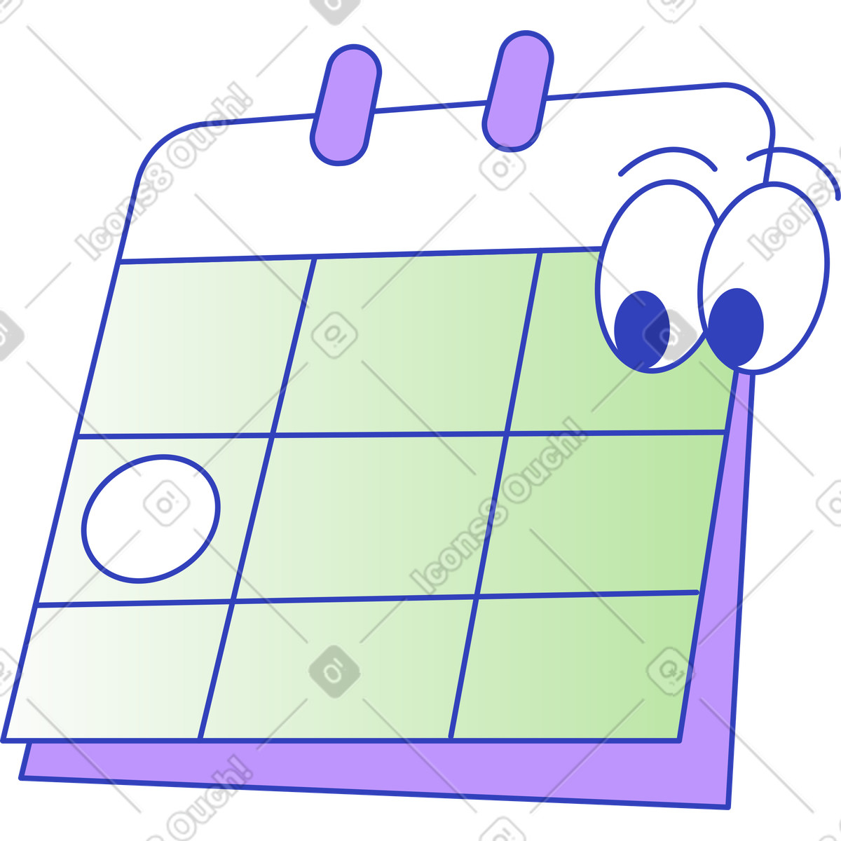 Calendar illustration in Eyeful style download in PNG, SVG