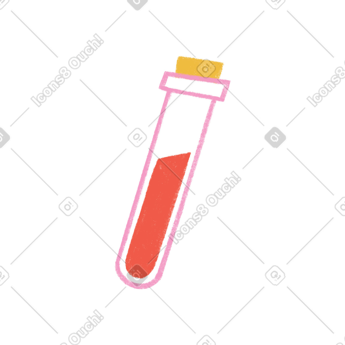 Illustration Tube à essai avec un liquide rouge dans le style Tutti télécharger aux formats PNG, SVG