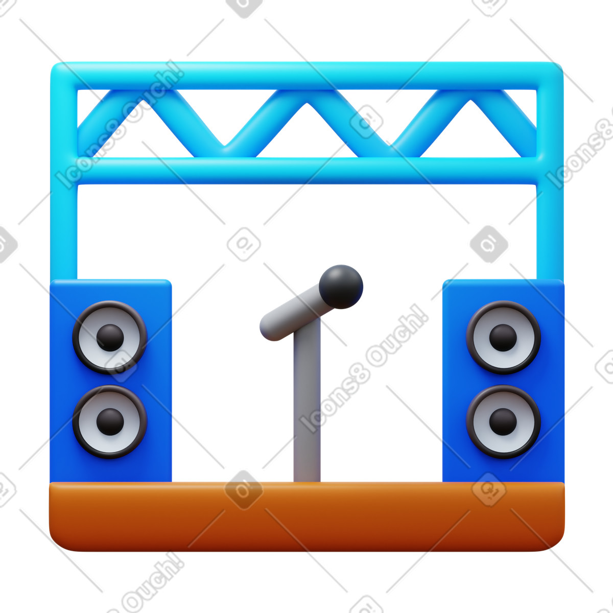 Ilustración Music festival en estilo 3D Fluency a descargar en PNG y SVG