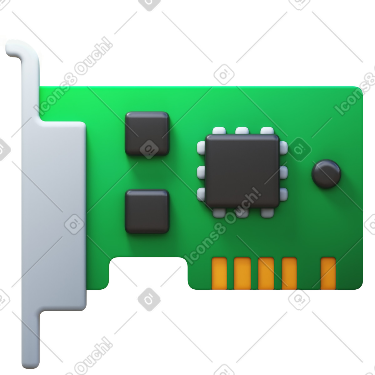 下载 3D Fluency 风格的 Network card 插画，支持 PNG、SVG 格式