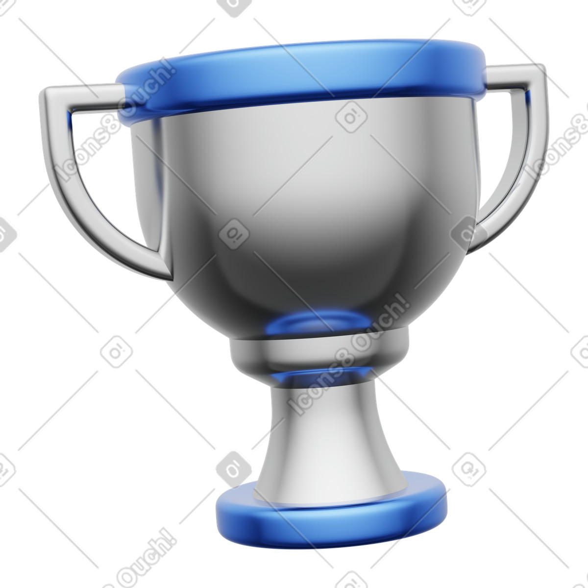 Success award cup symbol for competition result illustration in 3D Playful style download in PNG, SVG