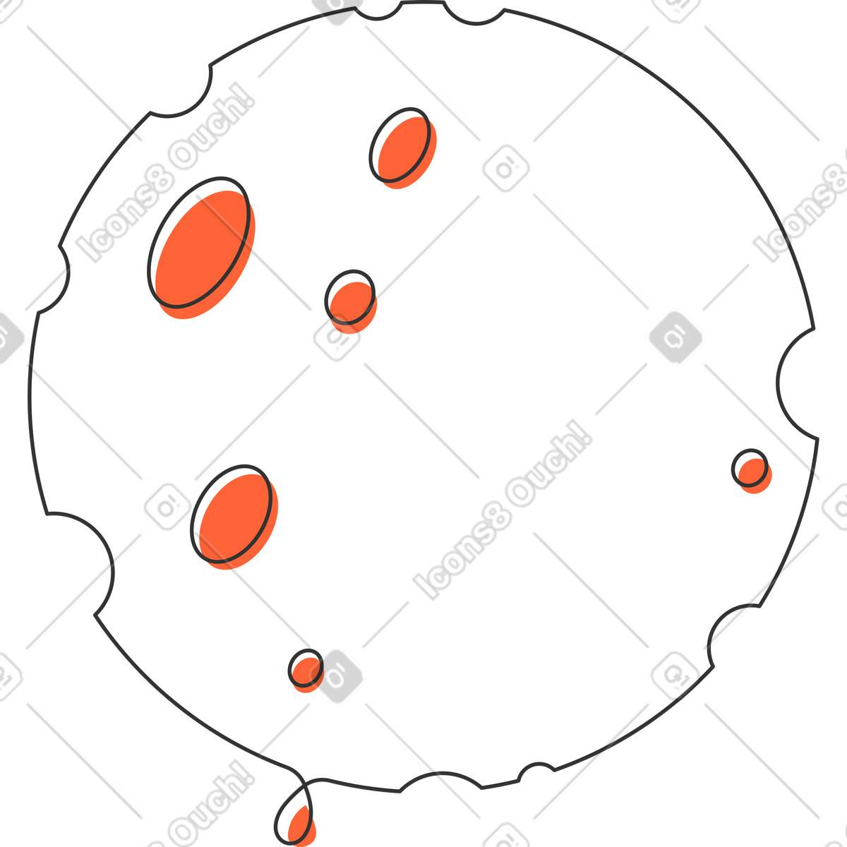 Ilustración Luna en estilo Crayon a descargar en PNG y SVG