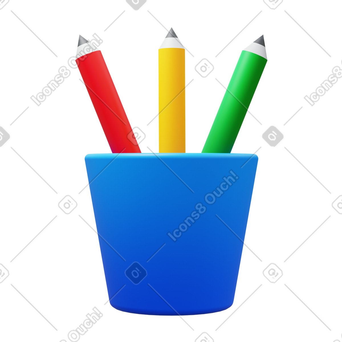 Illustration Pencil cup dans le style 3D Fluency à télécharger aux formats PNG, SVG