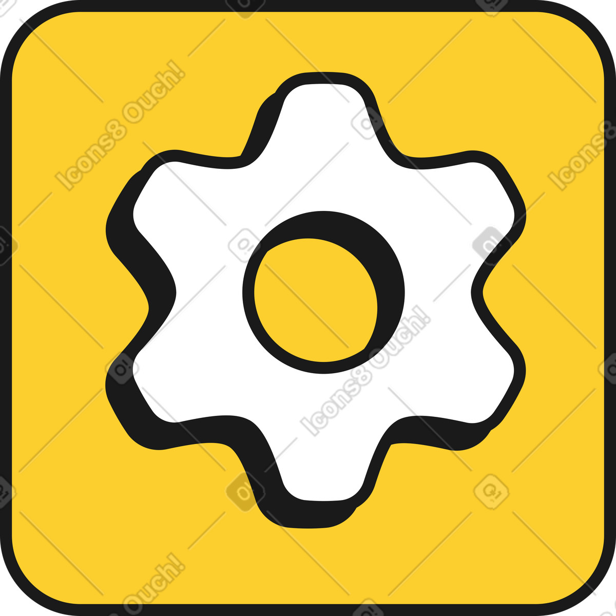 Segno dell'ingranaggio illustrazione in stile Taxi scarica in PNG, SVG