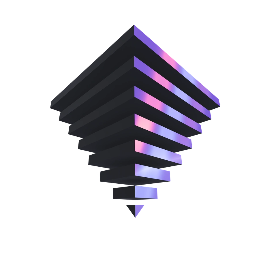 Geometric shapes with gradient highlights - 3D Illusion style illustration