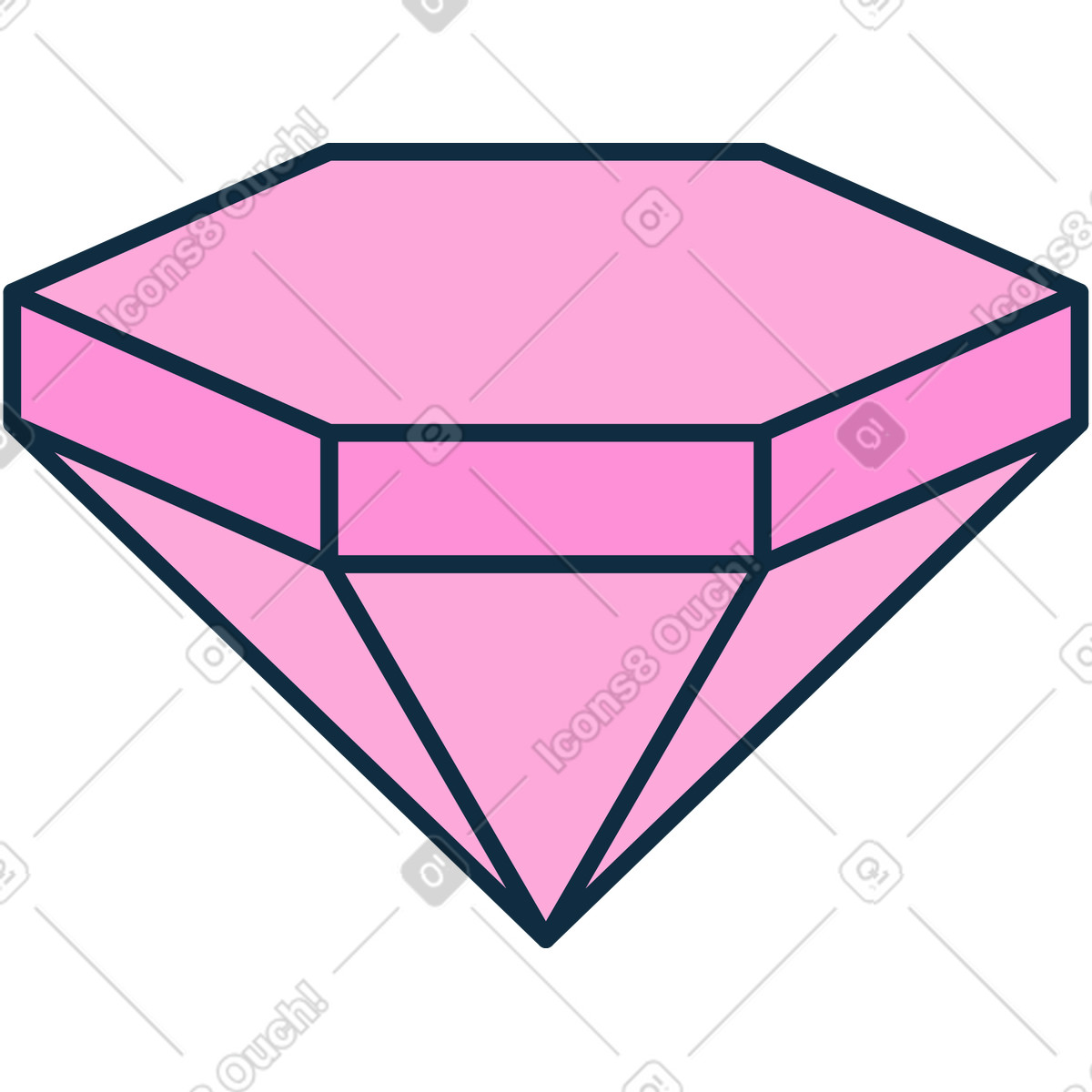 Ilustración Diamante rosa en estilo Bubble gum a descargar en PNG y SVG