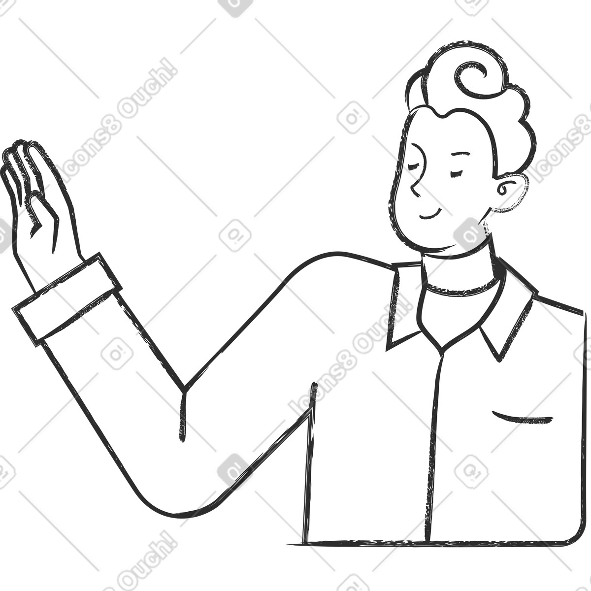 Ilustração de Homem dando high-five em no estilo Graphite para baixar em PNG, SVG
