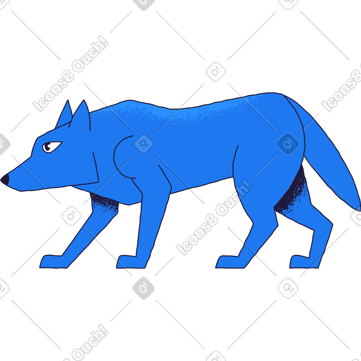 Wolf-Illustration im Conifer-Stil als Download in PNG, SVG