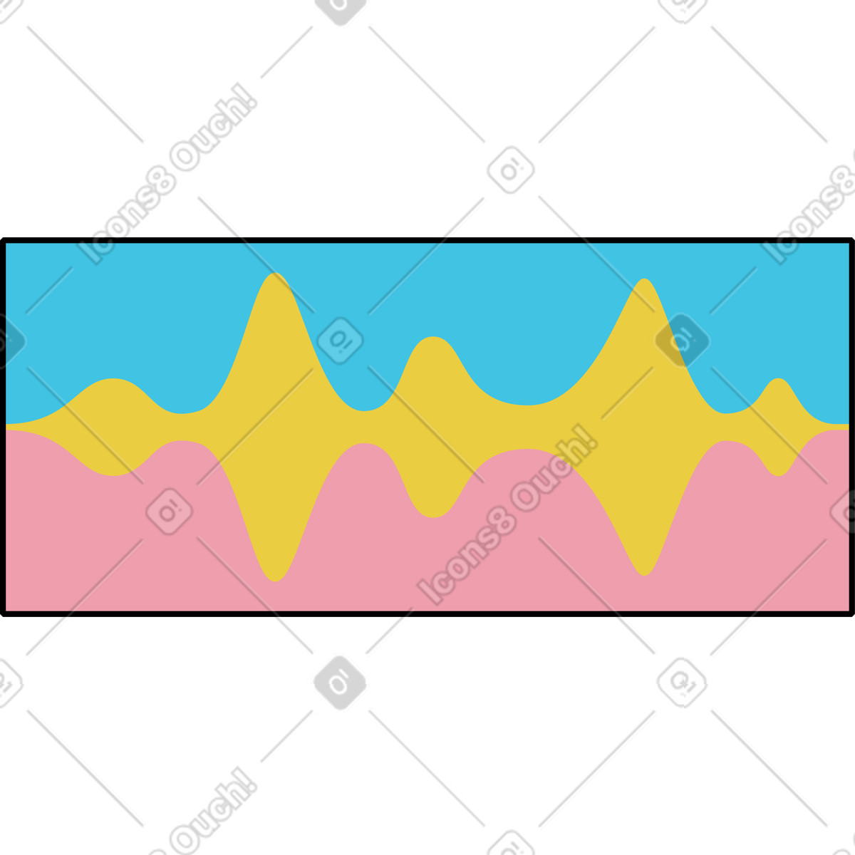Ilustración Onda de sonido en estilo Memphis a descargar en PNG y SVG