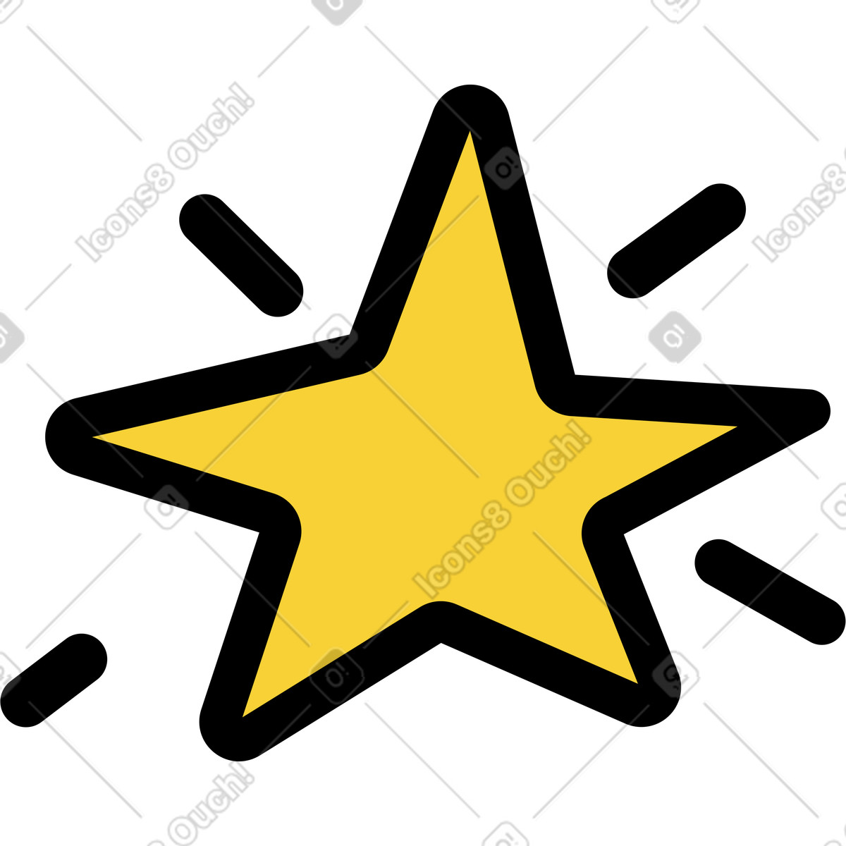Wiggle スタイルの 星 のイラストをPNG、SVG形式でダウンロード