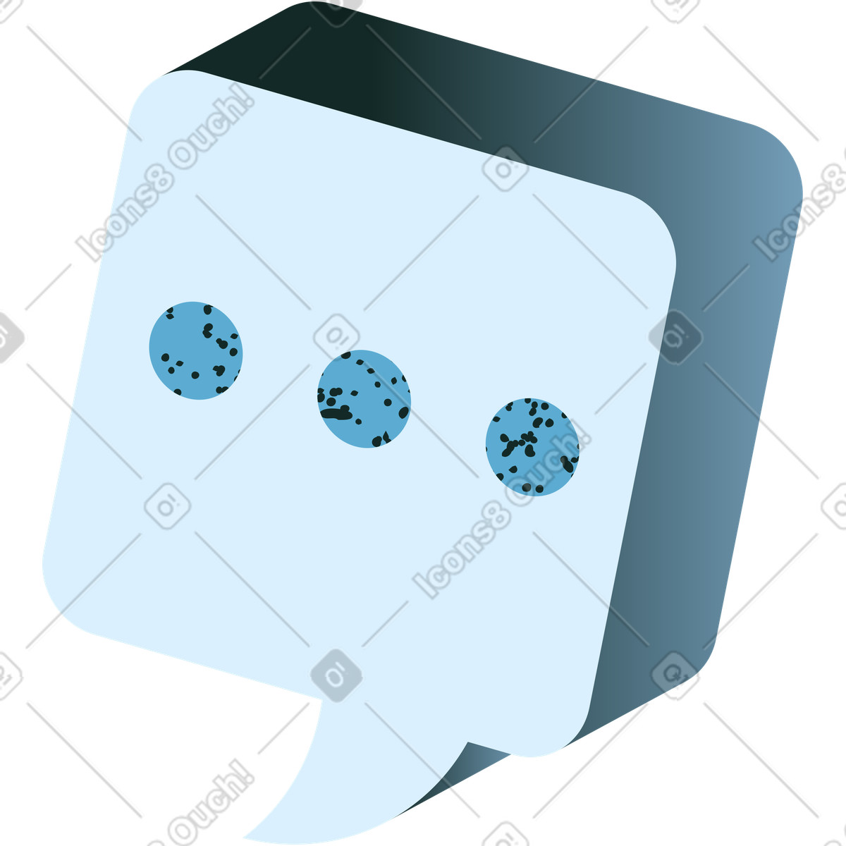 Concept スタイルの 3つのドットが付いた吹き出し のイラストをPNG、SVG形式でダウンロード