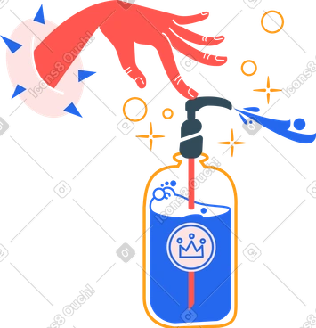 Antiseptic and left hand PNG, SVG