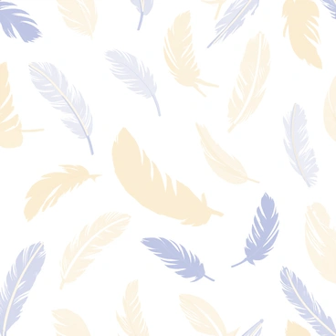 A wallpaper with a soft, textured background in gentle gradients of "blue" and "cream." The design features intricate "delicate feather patterns" that are swirling and overlapping throughout the surface. The feathers are lightly shaded, creating a calming visual flow across the wallpaper. The overall composition emphasizes a seamless blend of these colors, enhancing the elegance and lightness of the feather motifs.