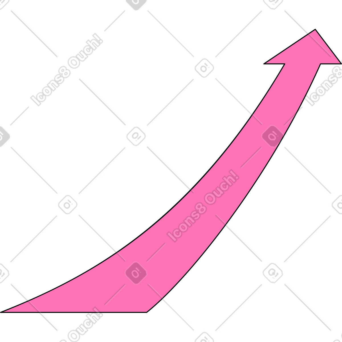 Ilustración Curva de flecha ascendente en estilo Teko a descargar en PNG y SVG