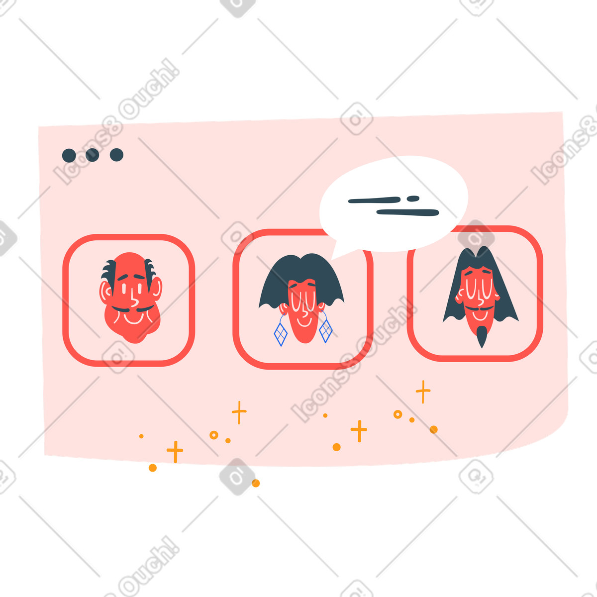 Ilustração de Group video call with avatars, Virtual collaboration and communication em no estilo Kingdom para baixar em PNG, SVG