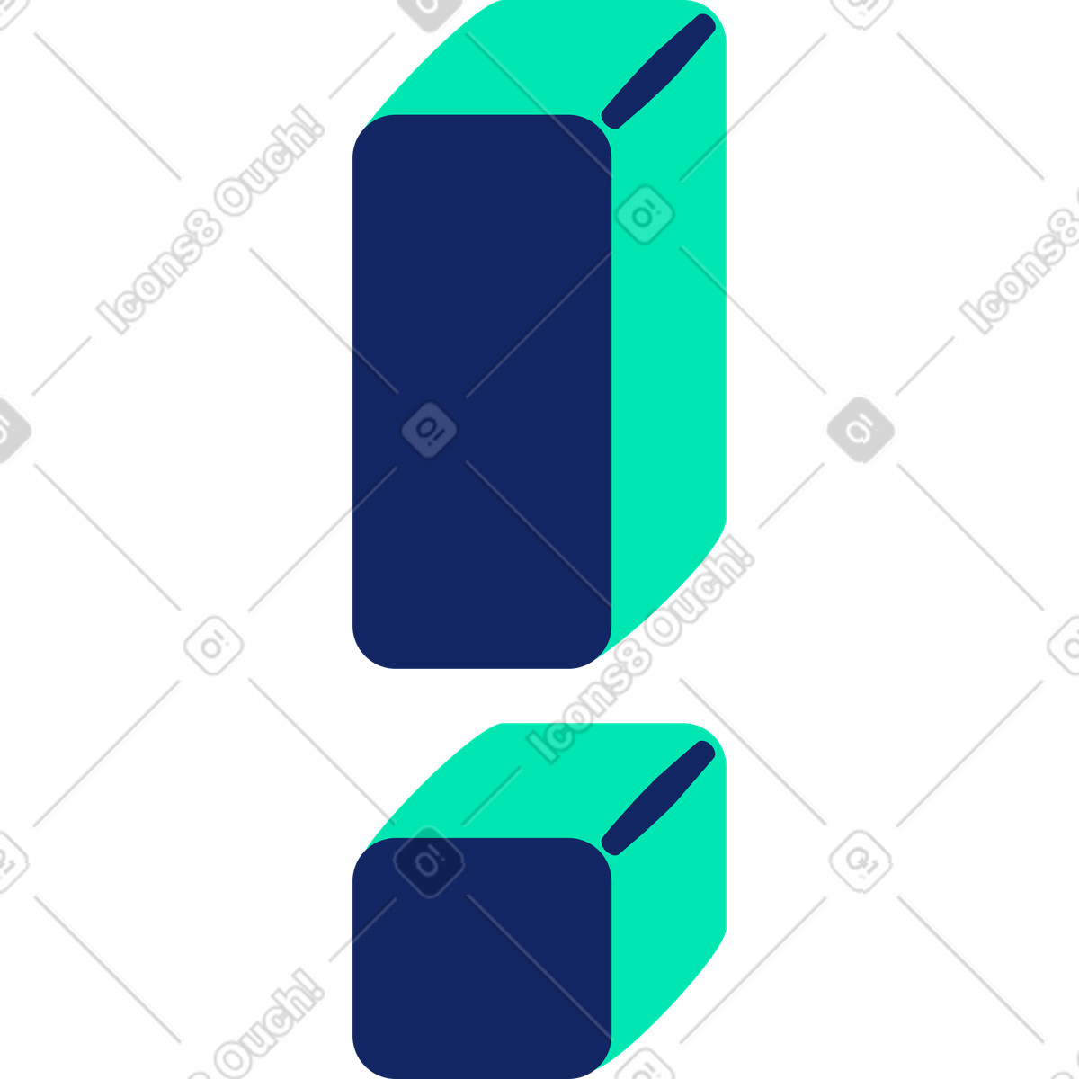 Ausrufezeichen-Illustration im Cyborg-Stil als Download in PNG, SVG