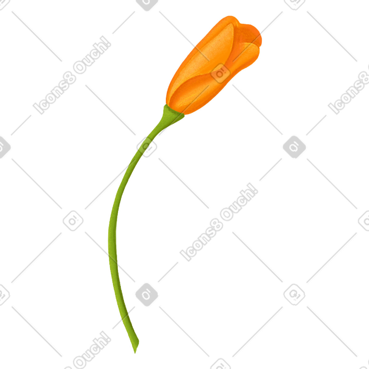 Ilustração de Eschsholzia botão laranja em no estilo Experimental para baixar em PNG, SVG