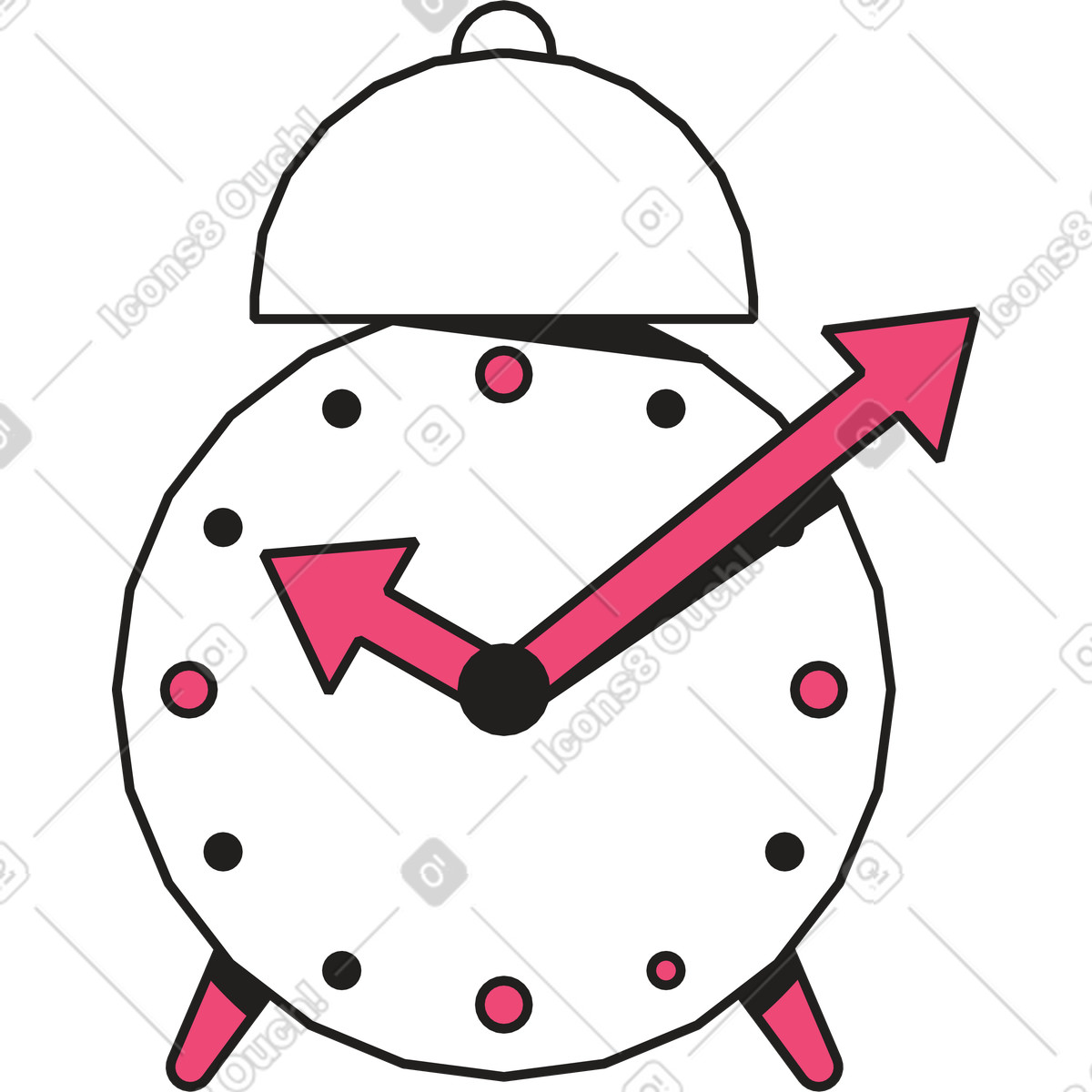 Alarm-Illustration im Dazzle Line-Stil als Download in PNG, SVG